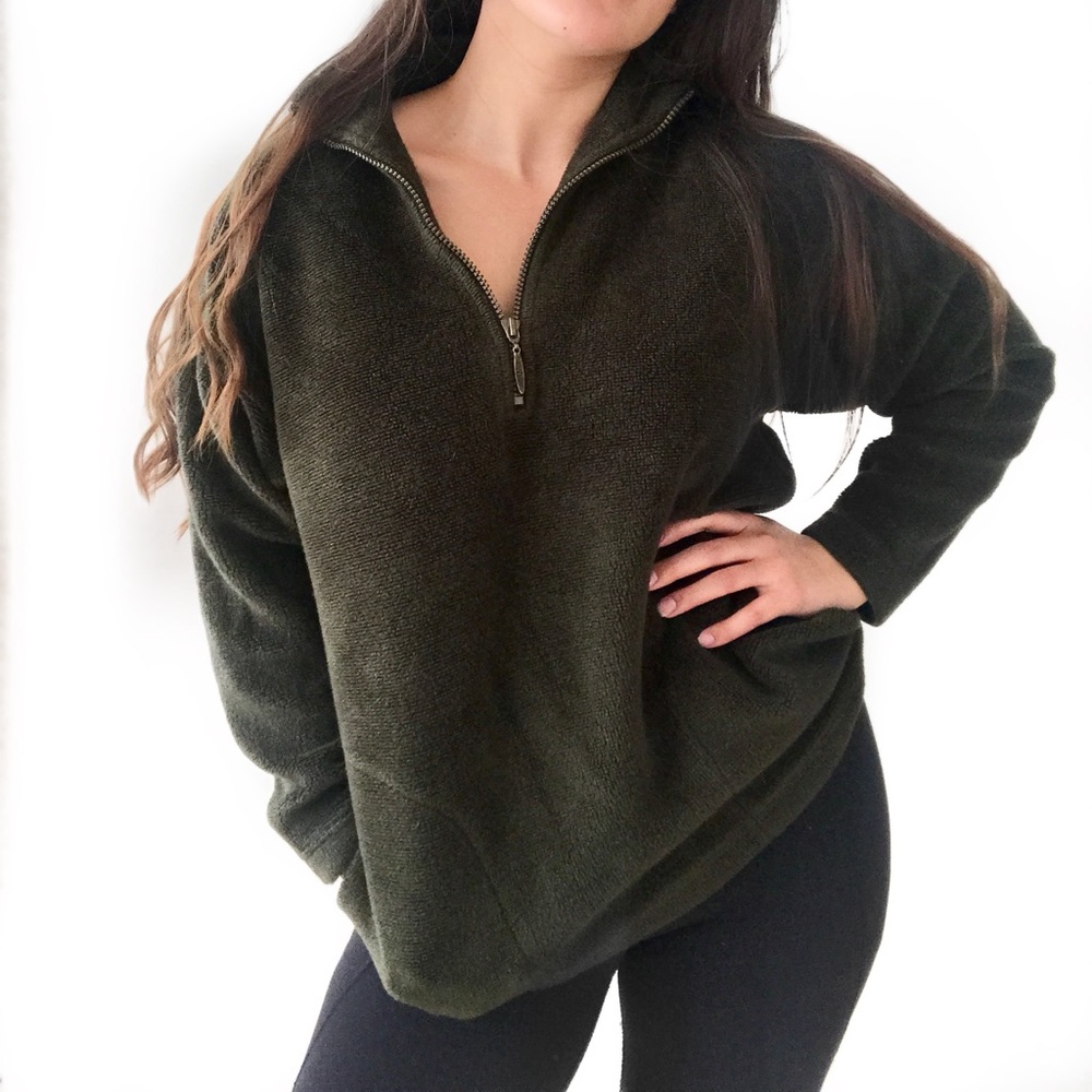 Baggy Olive Green Fleece Sweater